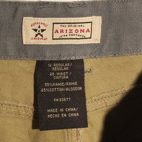 AVIREX Shorts  Boys size 12  2 pc lot  Denim  Stitching  Arizona Cargo Tan VGC - Picture 11 of 13